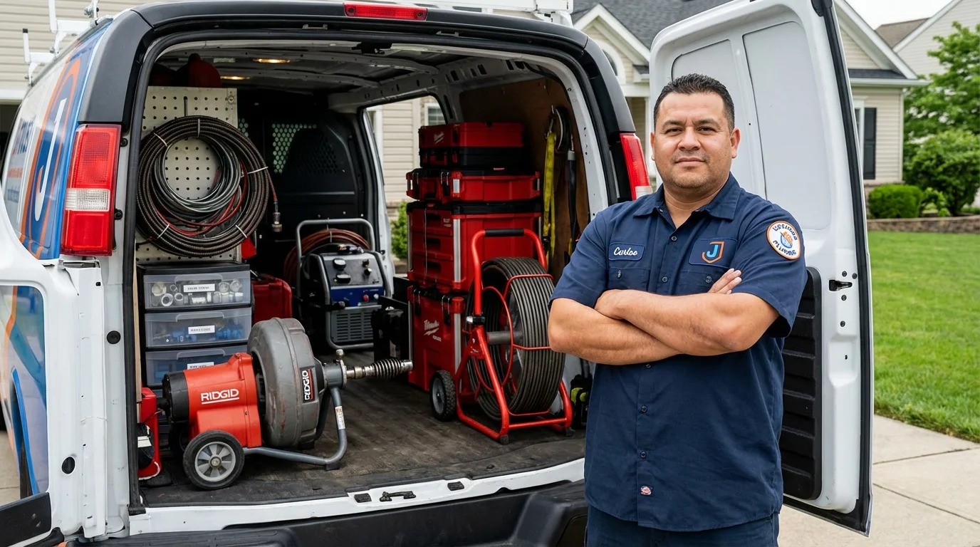 Professional drain cleaning equipment and Johns Plumbing LLC plumber in Cross City