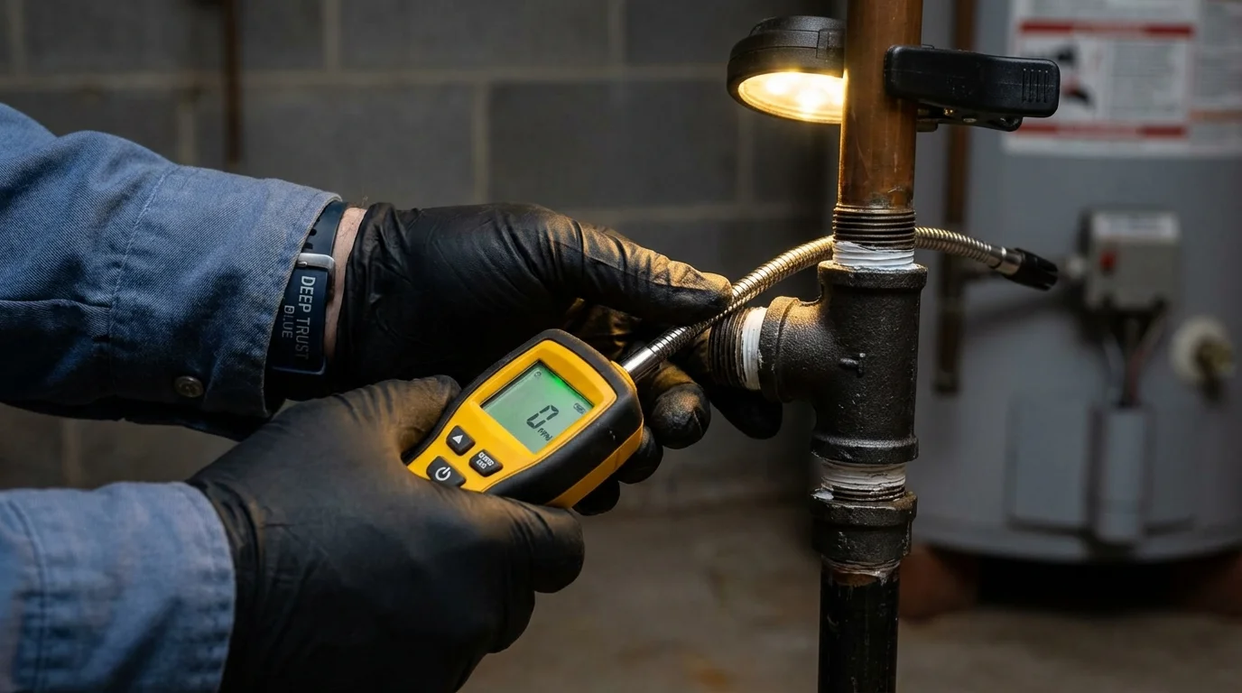 Gas leak detection with electronic sniffer by Johns Plumbing LLC in Cross City