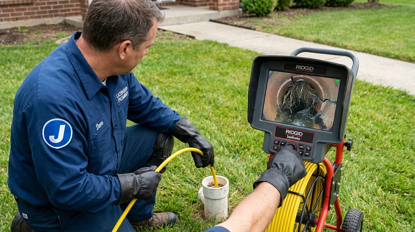 Sewer camera inspection being performed by Johns Plumbing LLC in Cross City