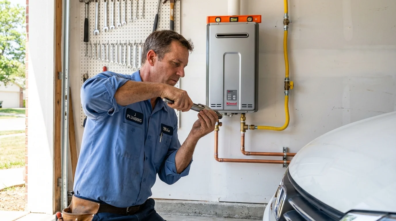 Tankless water heater installation by a Johns Plumbing LLC plumber in Cross City